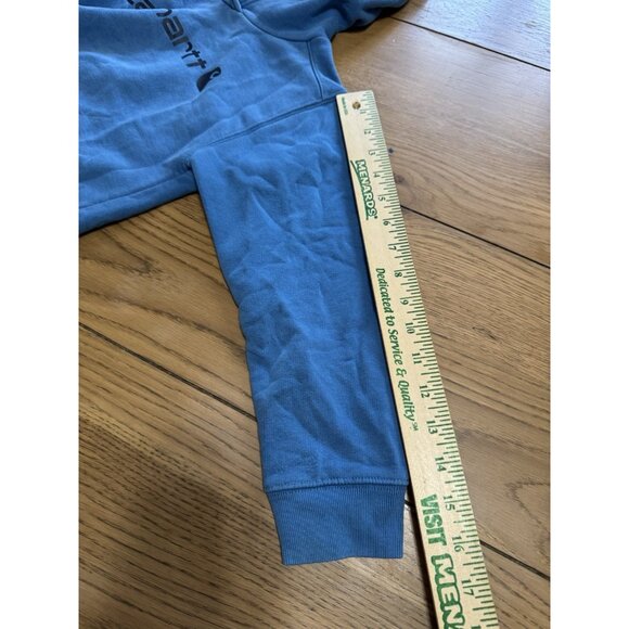 Carhartt Spellout Hoodie Sweatshirt Youth Size‎ Measured Cotton Blend Western - Picture 5 of 10
